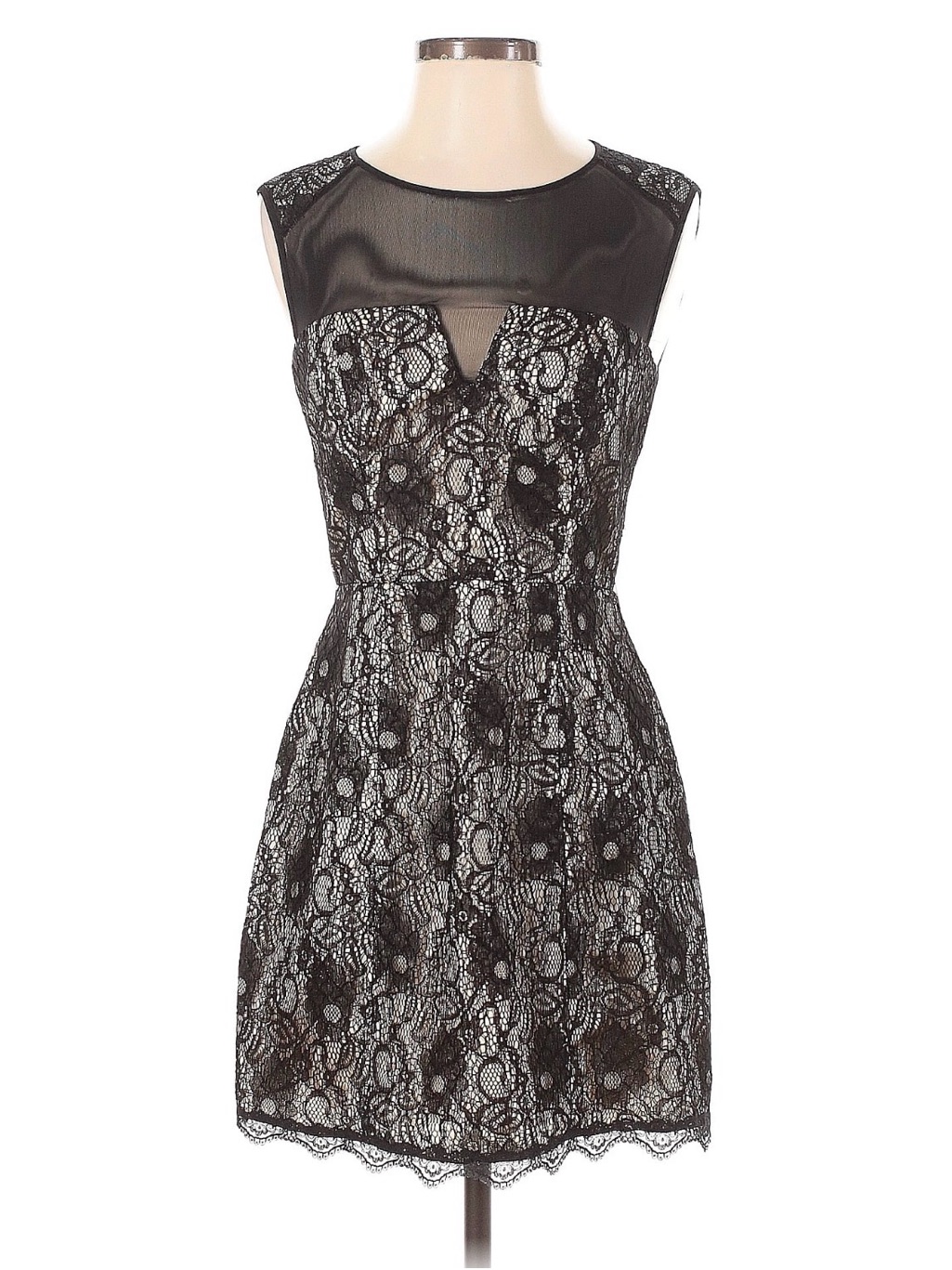 Laundry By Shelli Segal Black Floral Lace Sheath Dress 0